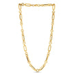 14k Yellow Gold Italian Alternating Paperclip Round Links Chain Necklace - Necklaces - Custom Crafting Alliance, LLC