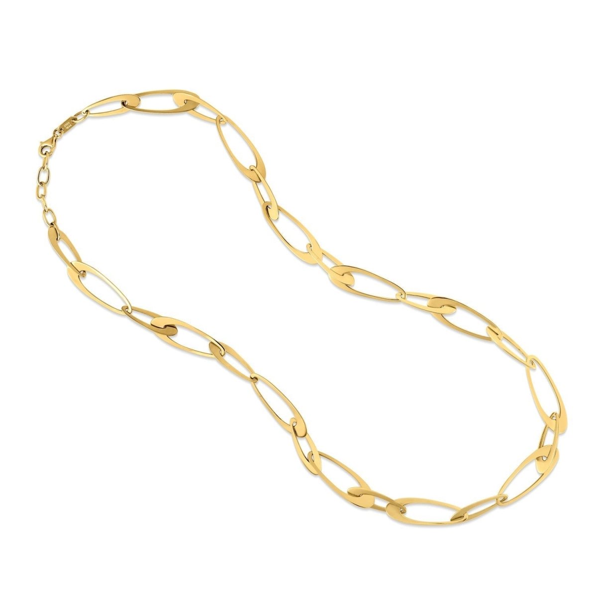 14K Yellow Gold Italian Oval Links Necklace - Necklaces - Custom Crafting Alliance, LLC