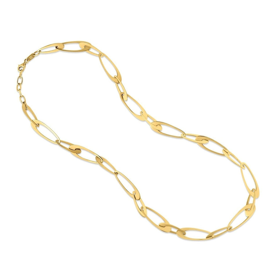 14K Yellow Gold Italian Oval Links Necklace - Necklaces - Custom Crafting Alliance, LLC