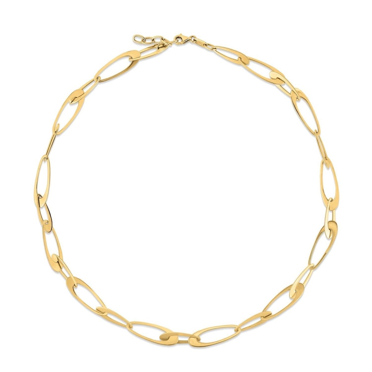 14K Yellow Gold Italian Oval Links Necklace - Necklaces - Custom Crafting Alliance, LLC