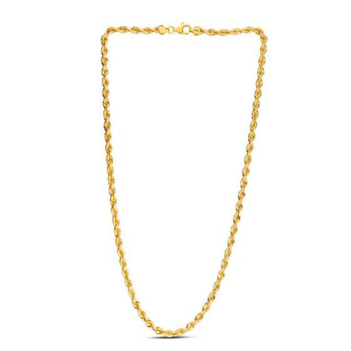 14k Yellow Gold Light Rope Chain (4.30 mm) - Necklaces - Custom Crafting Alliance, LLC