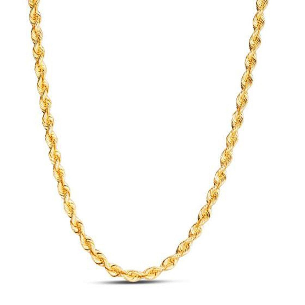 14k Yellow Gold Light Rope Chain (4.30 mm) - Necklaces - Custom Crafting Alliance, LLC