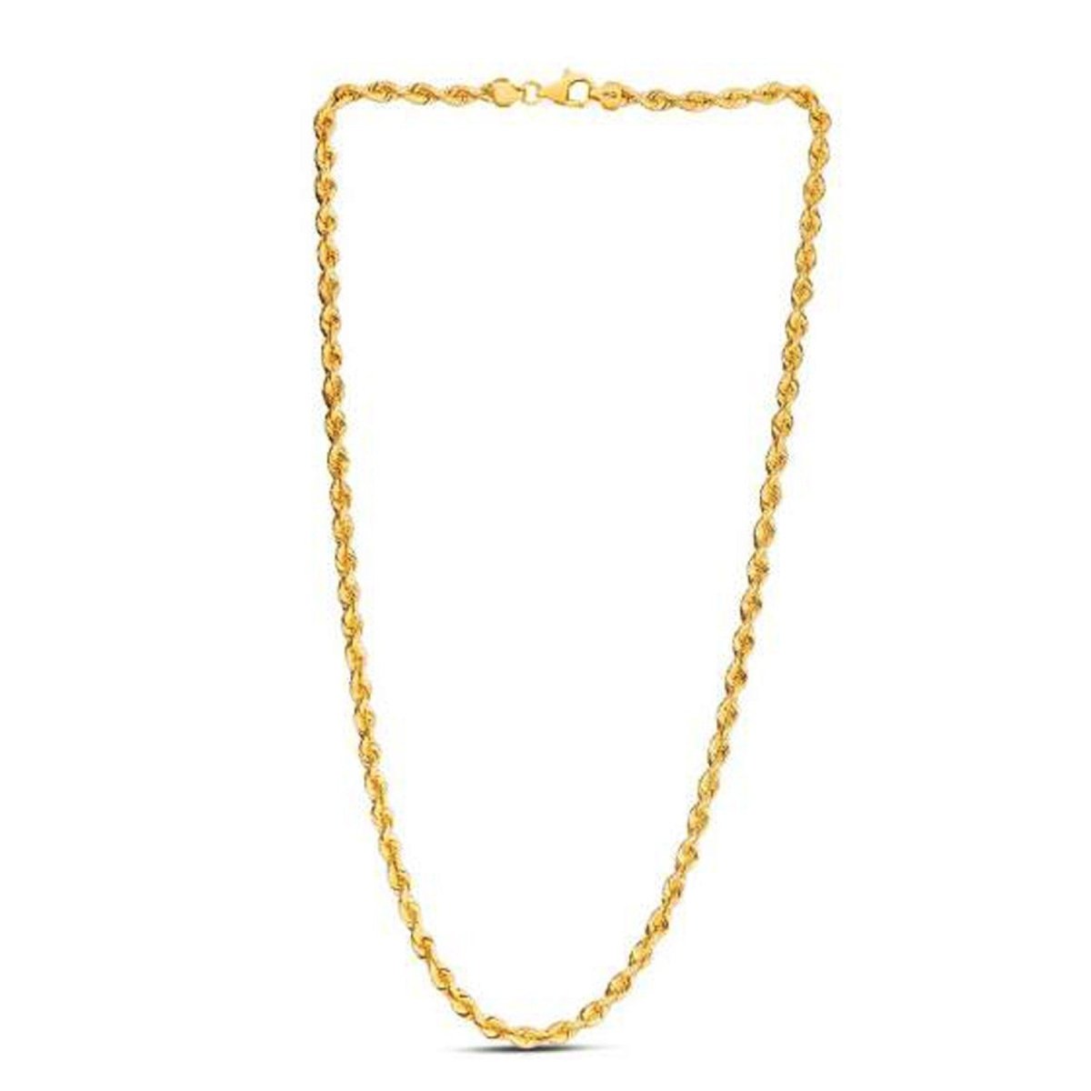14k Yellow Gold Light Rope Chain (4.30 mm) - Necklaces - Custom Crafting Alliance, LLC