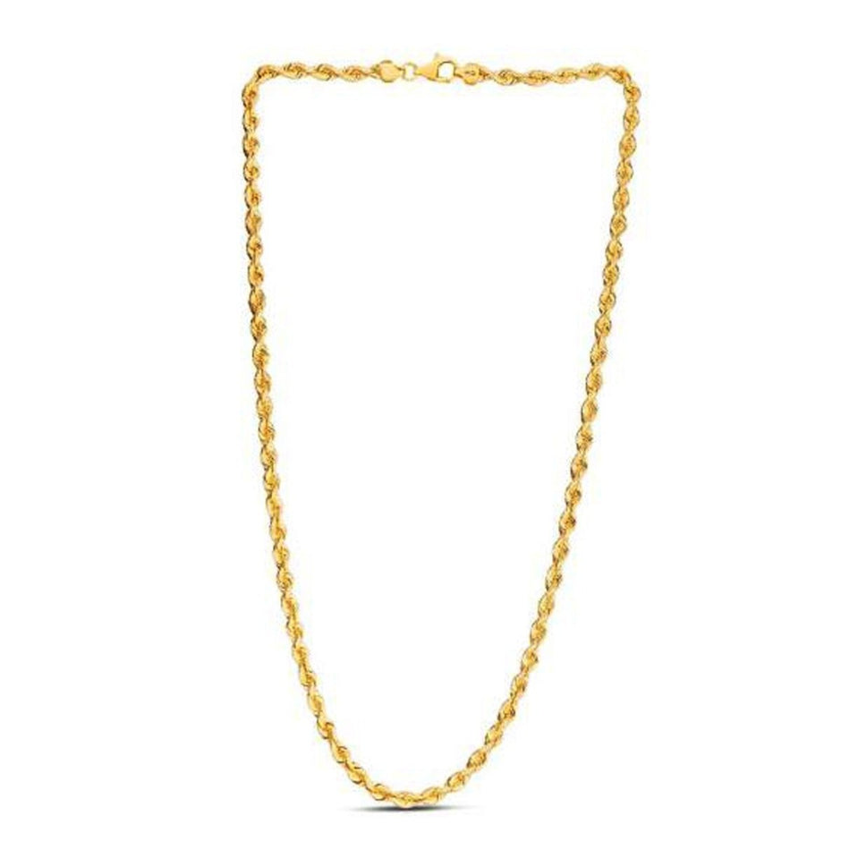 14k Yellow Gold Light Rope Chain (4.30 mm) - Necklaces - Custom Crafting Alliance, LLC