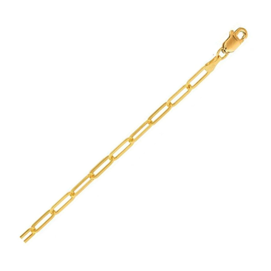 14K Yellow Gold Lite Paperclip Anklet (3.2mm) - Accessories - Custom Crafting Alliance, LLC