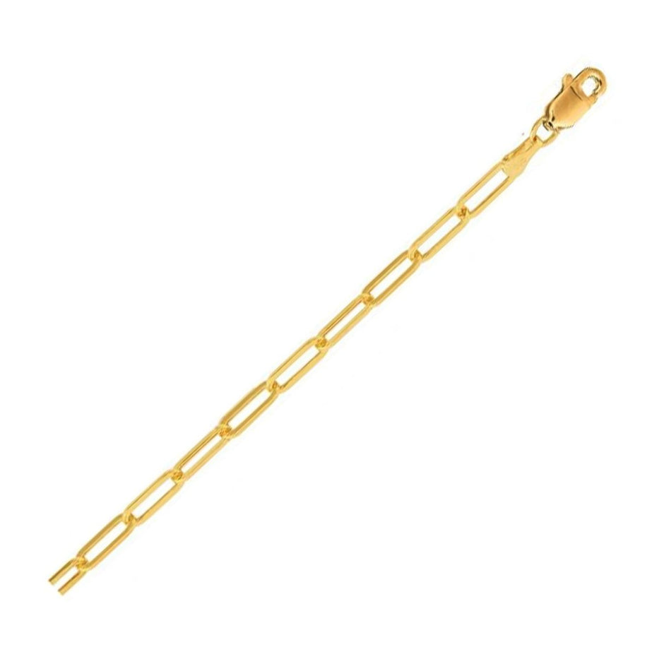14K Yellow Gold Lite Paperclip Anklet (3.2mm) - Accessories - Custom Crafting Alliance, LLC
