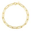 14k Yellow Gold Long Domed Paperclip Chain Bracelet (4.80 mm) - Bracelets - Custom Crafting Alliance, LLC