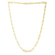 14k Yellow Gold Long Domed Paperclip Chain Necklace (4.80 mm) - Necklaces - Custom Crafting Alliance, LLC
