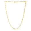 14k Yellow Gold Long Domed Paperclip Chain Necklace (4.80 mm) - Necklaces - Custom Crafting Alliance, LLC
