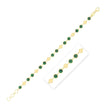 14k Yellow Gold Malachite Geometric Mirror Gem Chain Bracelet (5.00 mm) - Bracelets - Custom Crafting Alliance, LLC