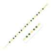14k Yellow Gold Malachite Geometric Mirror Gem Chain Bracelet (5.00 mm) - Bracelets - Custom Crafting Alliance, LLC