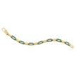 14k Yellow Gold Malachite Paperclip Gem Link Bracelet (7.00 mm) - Bracelets - Custom Crafting Alliance, LLC