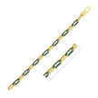 14k Yellow Gold Malachite Paperclip Gem Link Bracelet (7.00 mm) - Bracelets - Custom Crafting Alliance, LLC