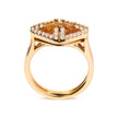14K Yellow Gold Marquise-Cut Yellow Citrine and 1/3 Cttw Diamond Halo Cocktail Ring (G-H Color, SI1-SI2 Clarity) - Size 7 - Rings - Custom Crafting Alliance, LLC