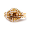 14K Yellow Gold Marquise-Cut Yellow Citrine and 1/3 Cttw Diamond Halo Cocktail Ring (G-H Color, SI1-SI2 Clarity) - Size 7 - Rings - Custom Crafting Alliance, LLC