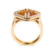 14K Yellow Gold Marquise-Cut Yellow Citrine and 1/3 Cttw Diamond Halo Cocktail Ring (G-H Color, SI1-SI2 Clarity) - Size 7 - Rings - Custom Crafting Alliance, LLC