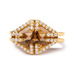 14K Yellow Gold Marquise-Cut Yellow Citrine and 1/3 Cttw Diamond Halo Cocktail Ring (G-H Color, SI1-SI2 Clarity) - Size 7 - Rings - Custom Crafting Alliance, LLC