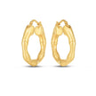 14k Yellow Gold Medium Bamboo Hoop Earrings - Earrings - Custom Crafting Alliance, LLC