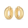 14k Yellow Gold Medium Puffy Hoops - Earrings - Custom Crafting Alliance, LLC