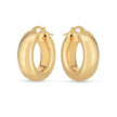 14k Yellow Gold Medium Puffy Hoops - Earrings - Custom Crafting Alliance, LLC