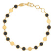 14k Yellow Gold Onyx Geometric Mirror Gem Chain Bracelet (5.00 mm) - Bracelets - Custom Crafting Alliance, LLC