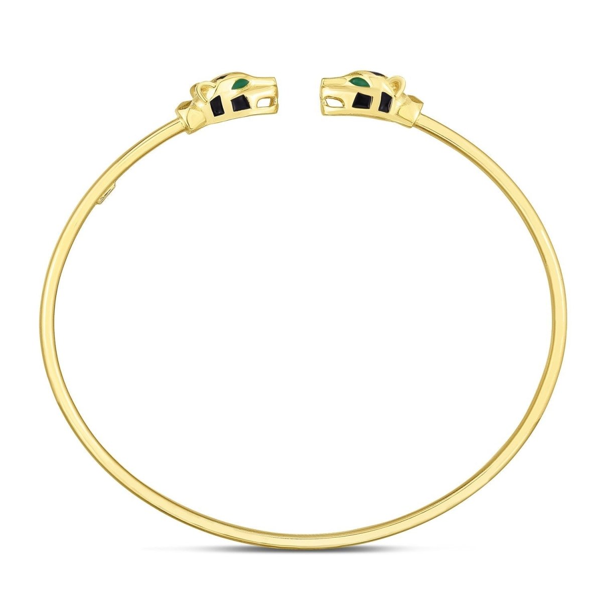 14k Yellow Gold Panther Bangle (3.00 mm) - Bracelets - Custom Crafting Alliance, LLC