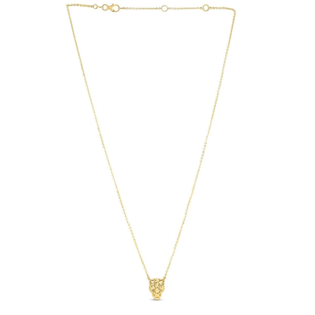 14k Yellow Gold Panther Head Necklace - Necklaces - Custom Crafting Alliance, LLC