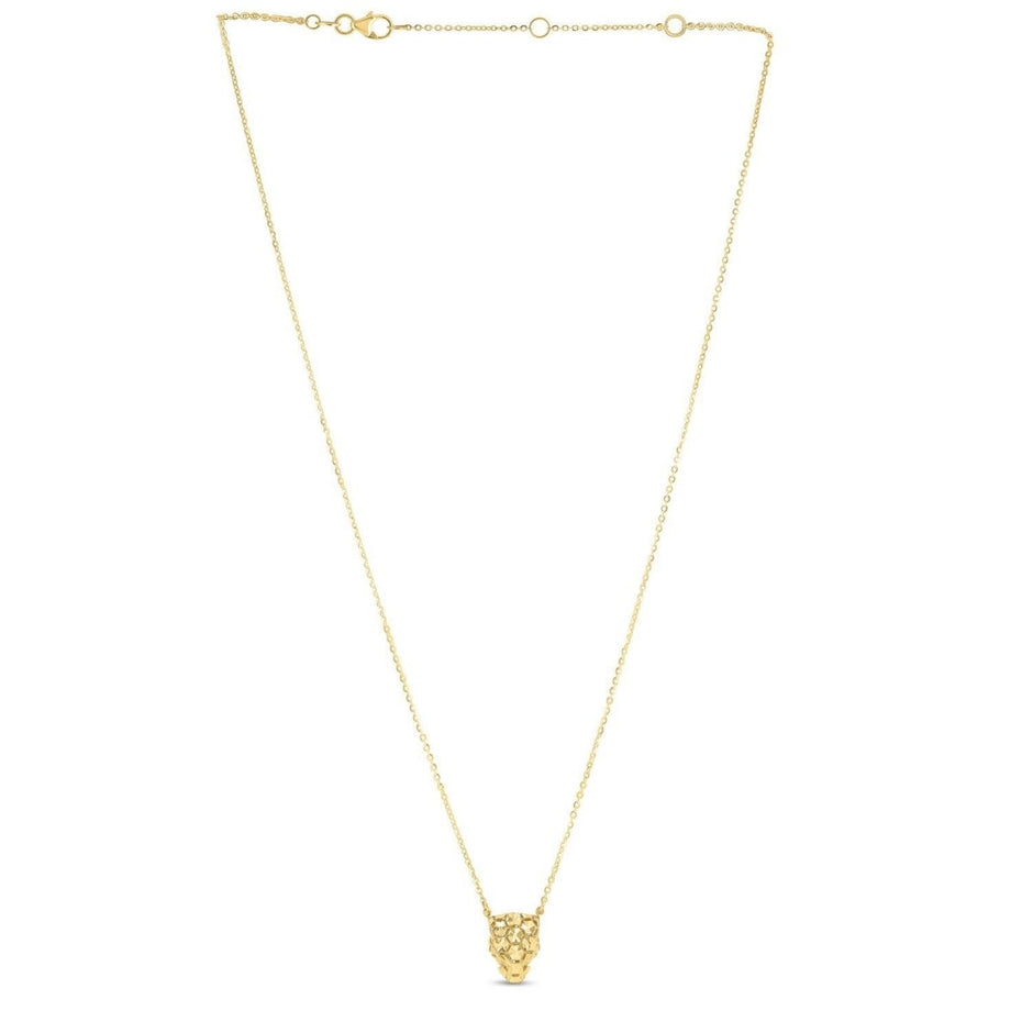 14k Yellow Gold Panther Head Necklace - Necklaces - Custom Crafting Alliance, LLC
