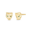 14k Yellow Gold Panther Head Stud Earrings - Earrings - Custom Crafting Alliance, LLC