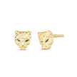 14k Yellow Gold Panther Head Stud Earrings - Earrings - Custom Crafting Alliance, LLC