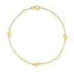 14k Yellow Gold Pearl Clover Bracelet - Bracelets - Custom Crafting Alliance, LLC