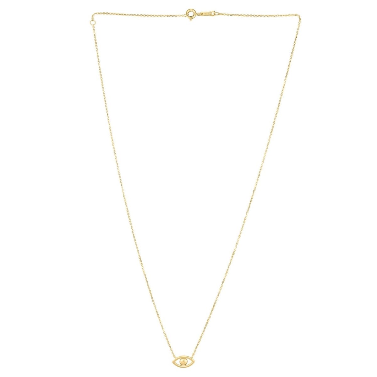 14k Yellow Gold Pearl Evil Eye Necklace - Necklaces - Custom Crafting Alliance, LLC