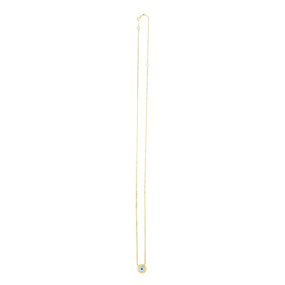 14k Yellow Gold Pearl Evil Eye Necklace - Necklaces - Custom Crafting Alliance, LLC