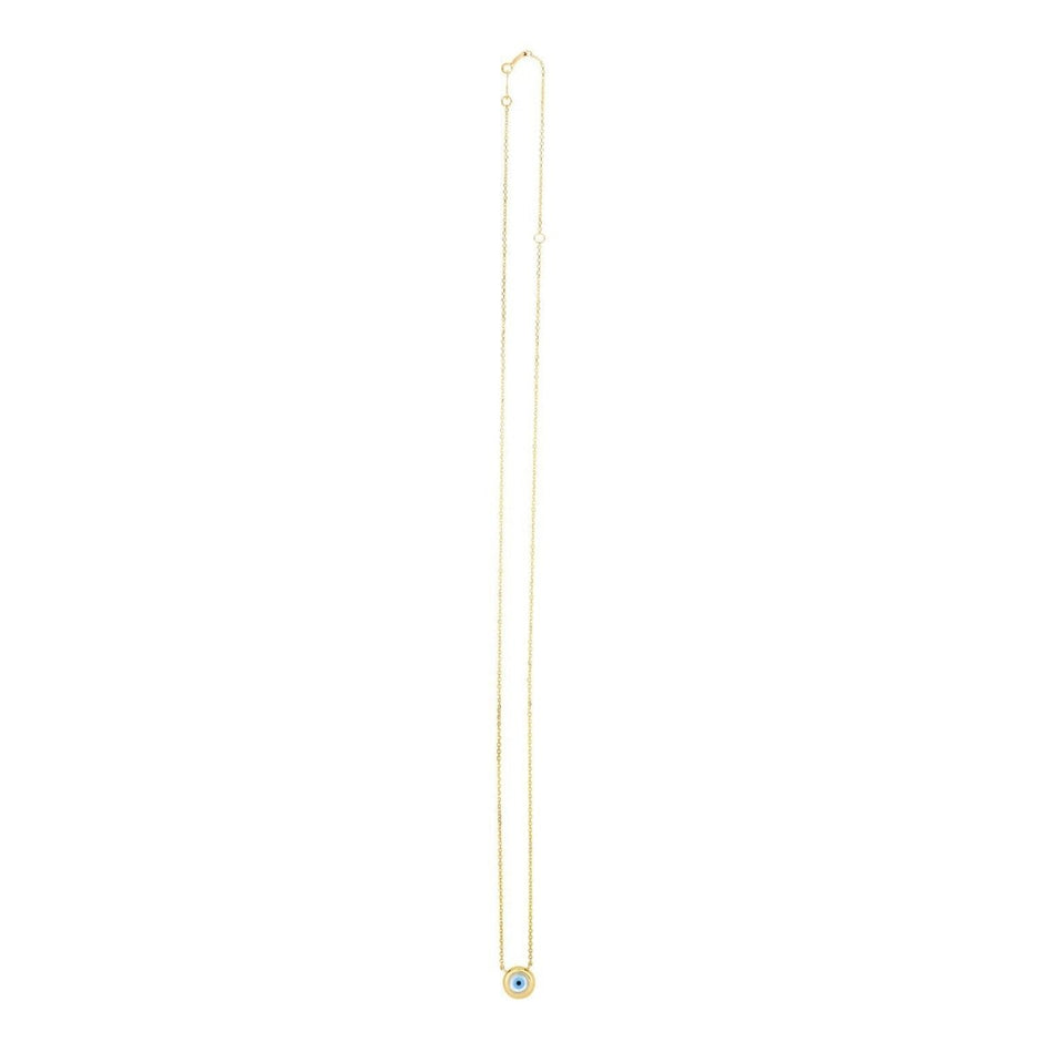 14k Yellow Gold Pearl Evil Eye Necklace - Necklaces - Custom Crafting Alliance, LLC