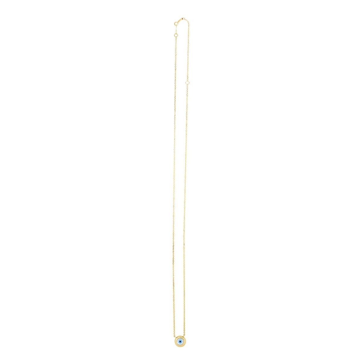 14k Yellow Gold Pearl Evil Eye Necklace - Necklaces - Custom Crafting Alliance, LLC