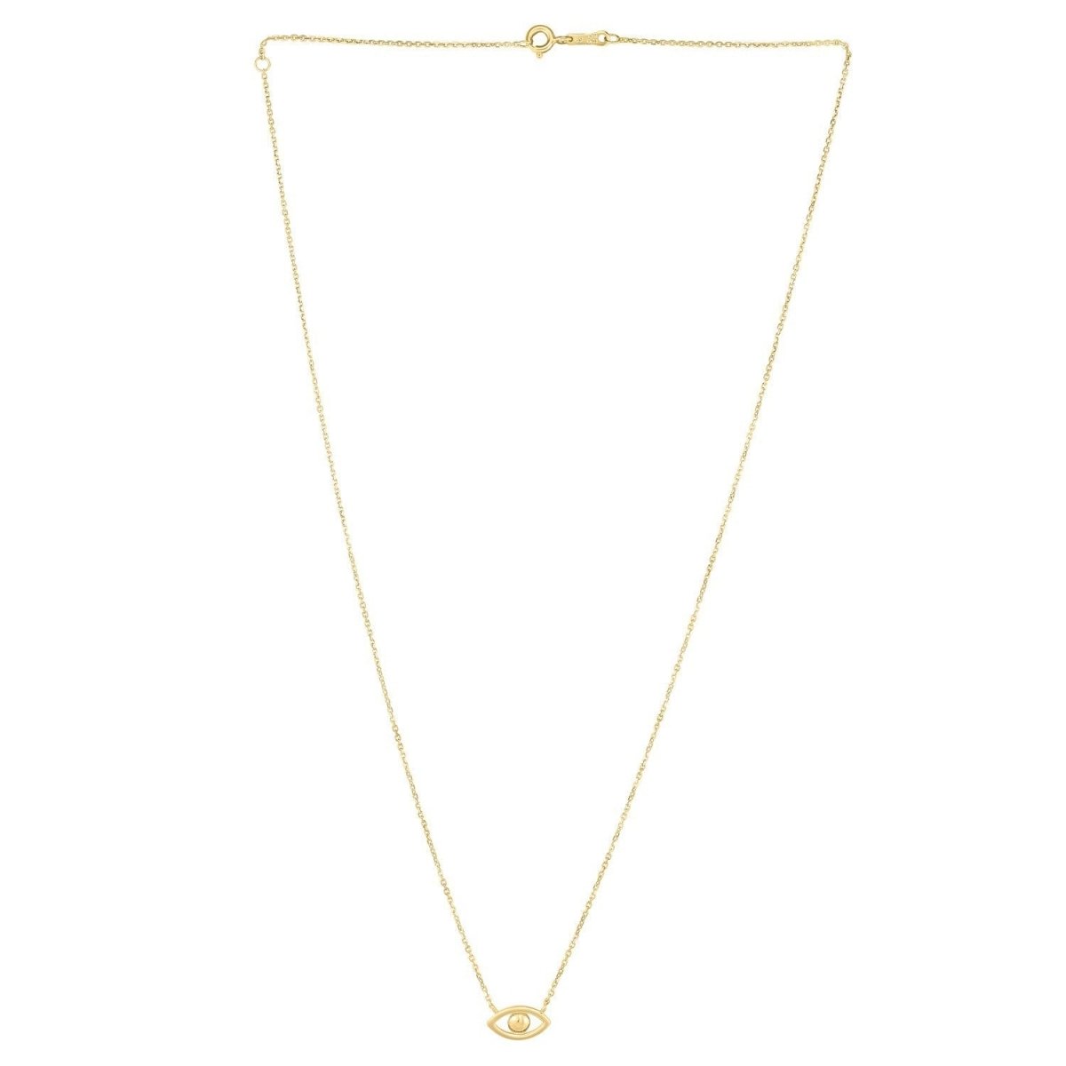 14k Yellow Gold Pearl Evil Eye Necklace - Necklaces - Custom Crafting Alliance, LLC
