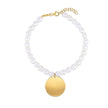 14k Yellow Gold Pearl Tag Charm Bracelet - Bracelets - Custom Crafting Alliance, LLC