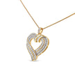 14K Yellow Gold Plated .925 Sterling Silver 1.00 Cttw Baguette Diamond Composite Open Heart 18