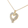 14K Yellow Gold Plated .925 Sterling Silver 1.00 Cttw Baguette Diamond Composite Open Heart 18