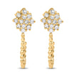 14K Yellow Gold Plated .925 Sterling Silver 1/10 Cttw Diamond Floral Cluster and Beaded Hoop Stud Earrings (H-I Color, I1-I2 Clarity) - Earrings - Custom Crafting Alliance, LLC