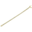 14K Yellow Gold Plated .925 Sterling Silver 1/10 Cttw Diamond Open Circle Beaded Wheel Link Tennis Bracelet (I-J Color, I3 Clarity) - 7.25