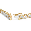 14K Yellow Gold Plated .925 Sterling Silver 1/10 Cttw Diamond Open Circle Beaded Wheel Link Tennis Bracelet (I-J Color, I3 Clarity) - 7.25