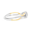 14K Yellow Gold Plated .925 Sterling Silver 1/4 Cttw Diamond Bypass and Halo Promise Ring (I-J Color, I3 Clarity) - Ring Size 7 - Rings - Custom Crafting Alliance, LLC