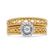 14K Yellow Gold Plated .925 Sterling Silver 1/5 Cttw Diamond Halo Engagement Ring and Wedding Band Set (I-J Color, I3 Clarity) - Size 7 - Rings - Custom Crafting Alliance, LLC