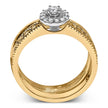 14K Yellow Gold Plated .925 Sterling Silver 1/5 Cttw Diamond Halo Engagement Ring and Wedding Band Set (I-J Color, I3 Clarity) - Size 7 - Rings - Custom Crafting Alliance, LLC