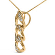 14K Yellow Gold Plated .925 Sterling Silver 1/6 Cttw Diamond Interlocking Triple Asymmetric Circle Hoop 18