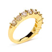 14K Yellow Gold Plated .925 Sterling Silver 2.0 Cttw Round Brilliant Cut Diamond 10 Stone Anniversary Band Ring (J-K Color, I1-I2 Clarity) - Size 6 - Rings - Custom Crafting Alliance, LLC