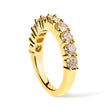 14K Yellow Gold Plated .925 Sterling Silver 2.0 Cttw Round Brilliant Cut Diamond 10 Stone Anniversary Band Ring (J-K Color, I1-I2 Clarity) - Size 6 - Rings - Custom Crafting Alliance, LLC