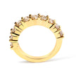 14K Yellow Gold Plated .925 Sterling Silver 2.0 Cttw Round Brilliant Cut Diamond 10 Stone Anniversary Band Ring (J-K Color, I1-I2 Clarity) - Size 6 - Rings - Custom Crafting Alliance, LLC