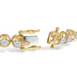 14K Yellow Gold Plated .925 Sterling Silver 3 9/10 Cttw Diamond Buttercup Style Tennis Bracelet - Bracelets - Custom Crafting Alliance, LLC